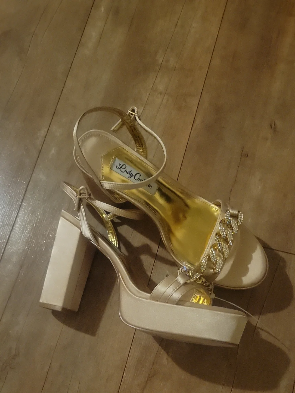 LADY COUTURE Champagne Gold Platform Sandals